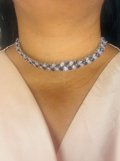 Ad choker set in 2 colors blue mint