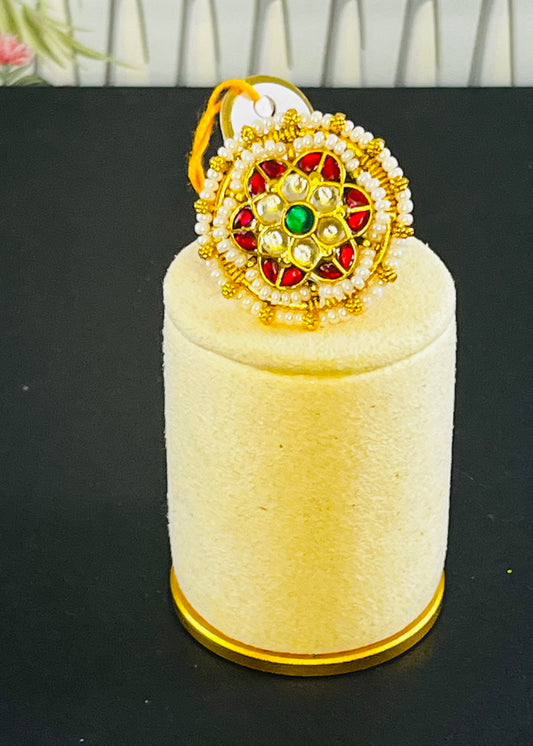 Aabha Pachi kundan rings