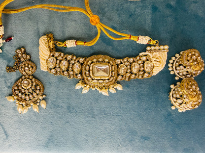 Mandala- Classic white Kundan with tikka