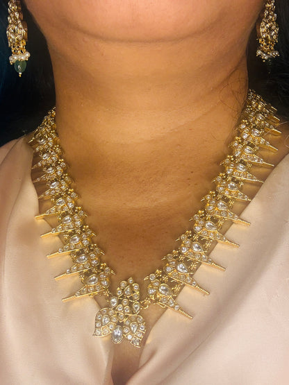 Reversible bird Jadau And kundan look- medium length
