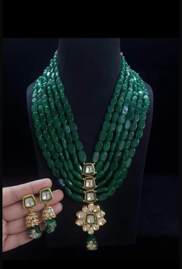 5 layer green beads