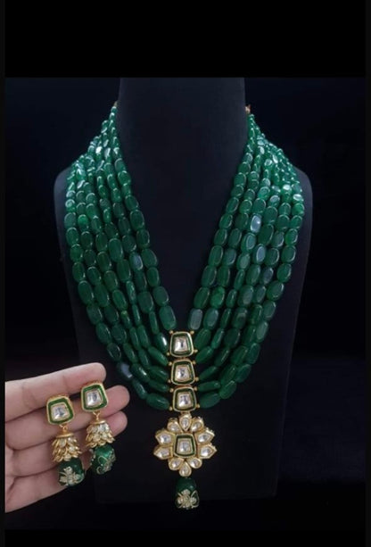 5 layer green beads