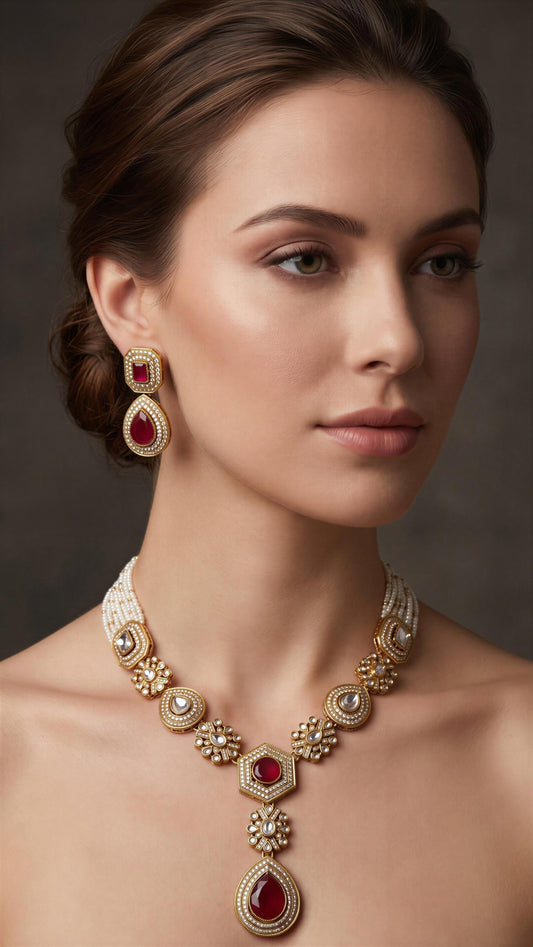 Pakhi-Ruby Red Ad necklace