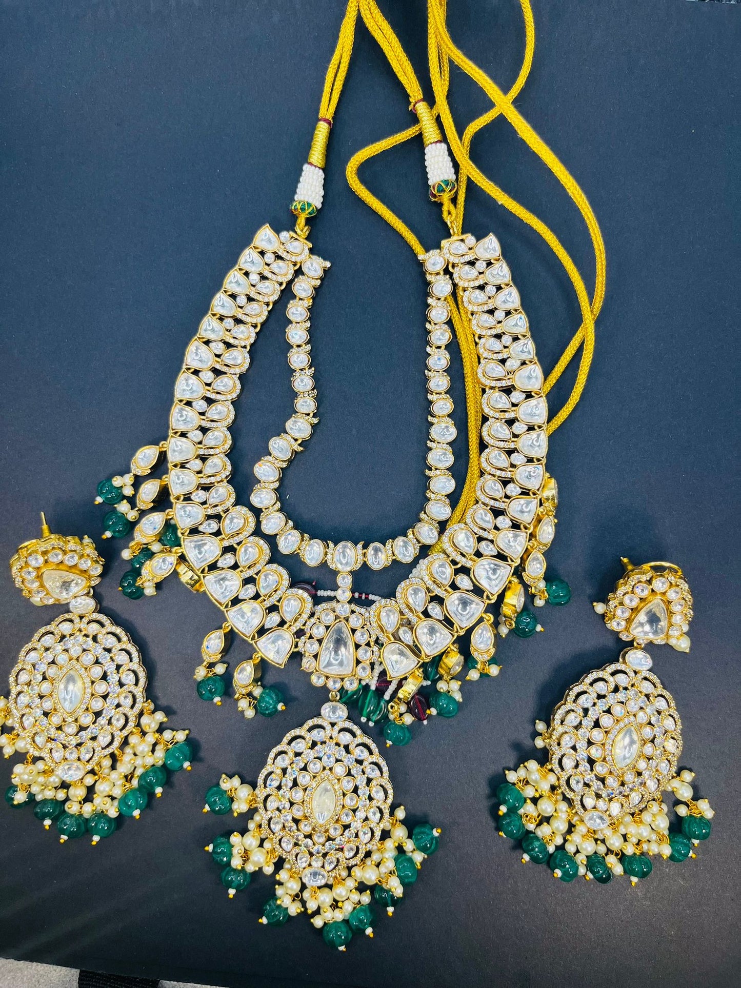 Abhika- Bridal heavy real kundan set