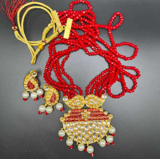 Kundan long necklace set