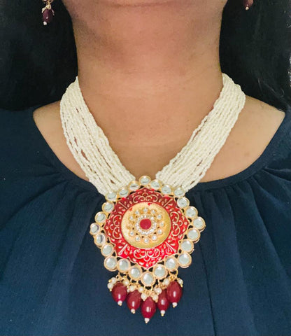 Meena kundan necklace