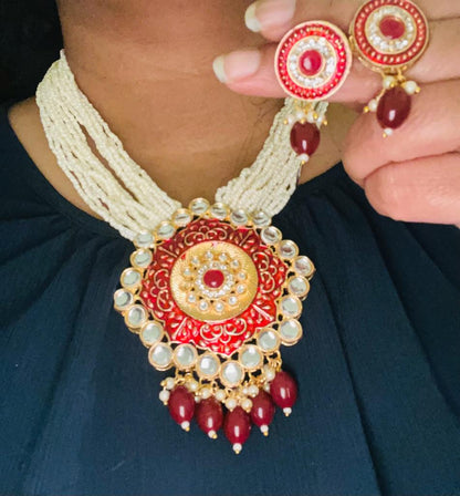 Meena kundan necklace