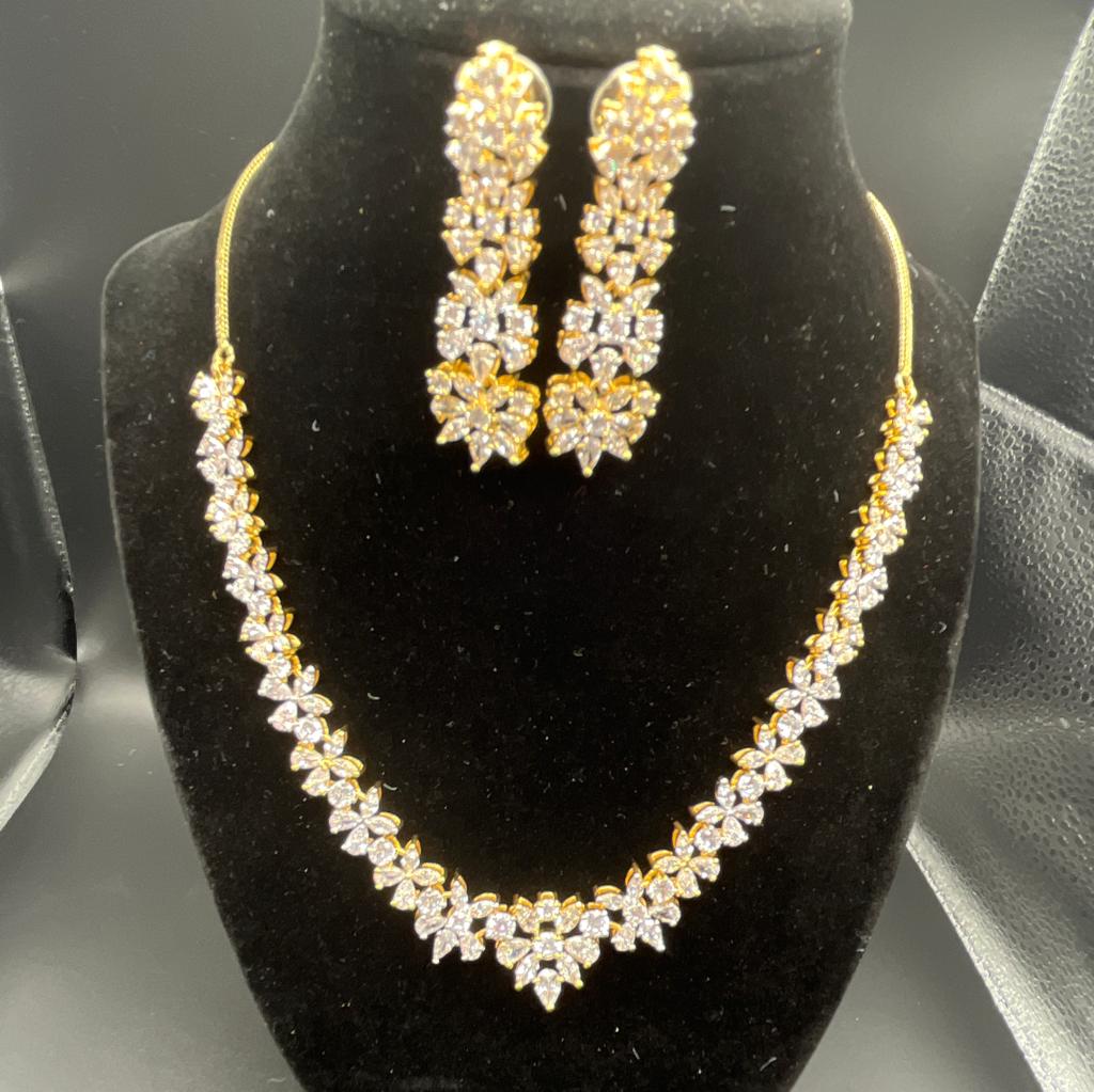 Wedding jewelry CZ necklace set