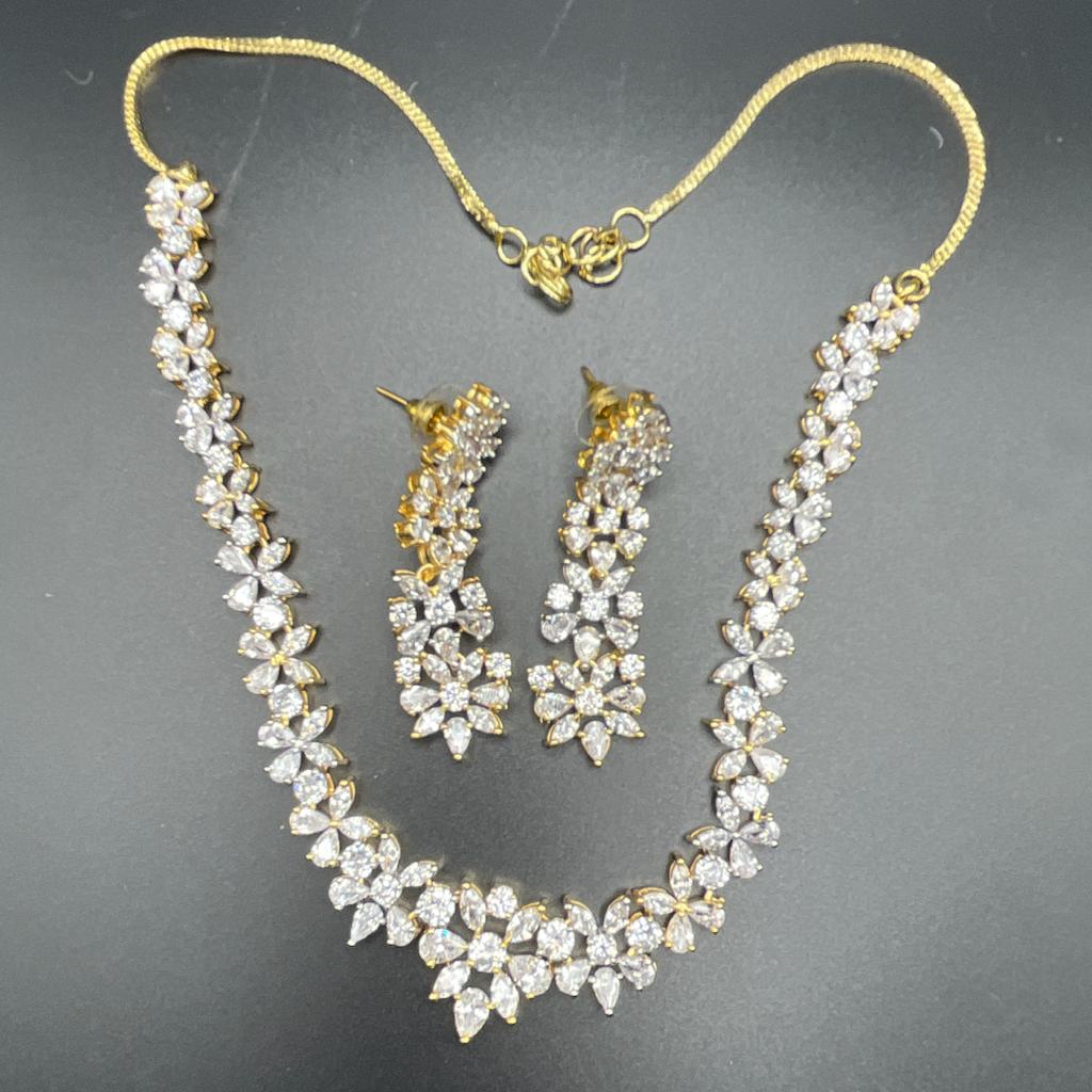 Wedding jewelry CZ necklace set