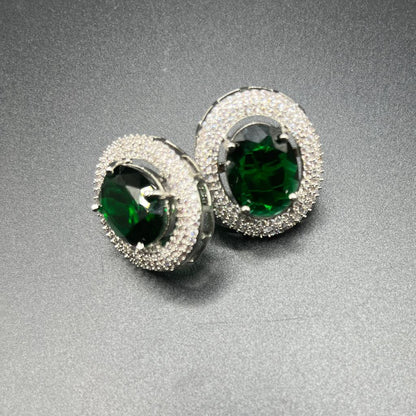 Glass stone CZ earrings in 2 colors