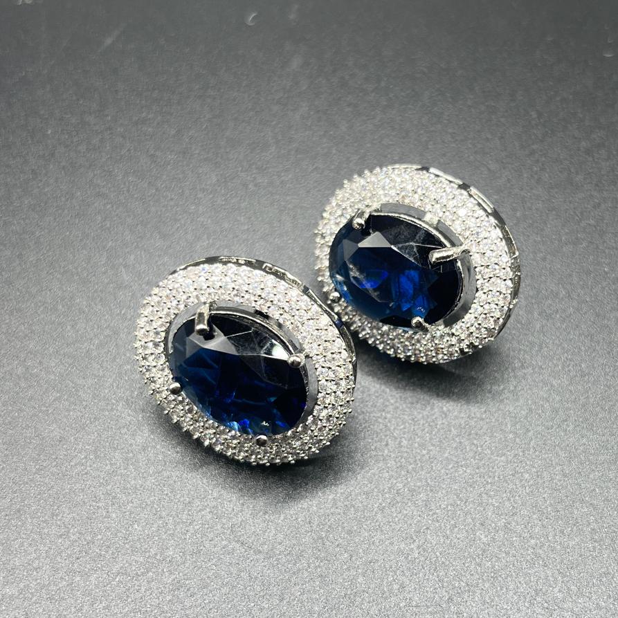 Glass stone CZ earrings in 2 colors