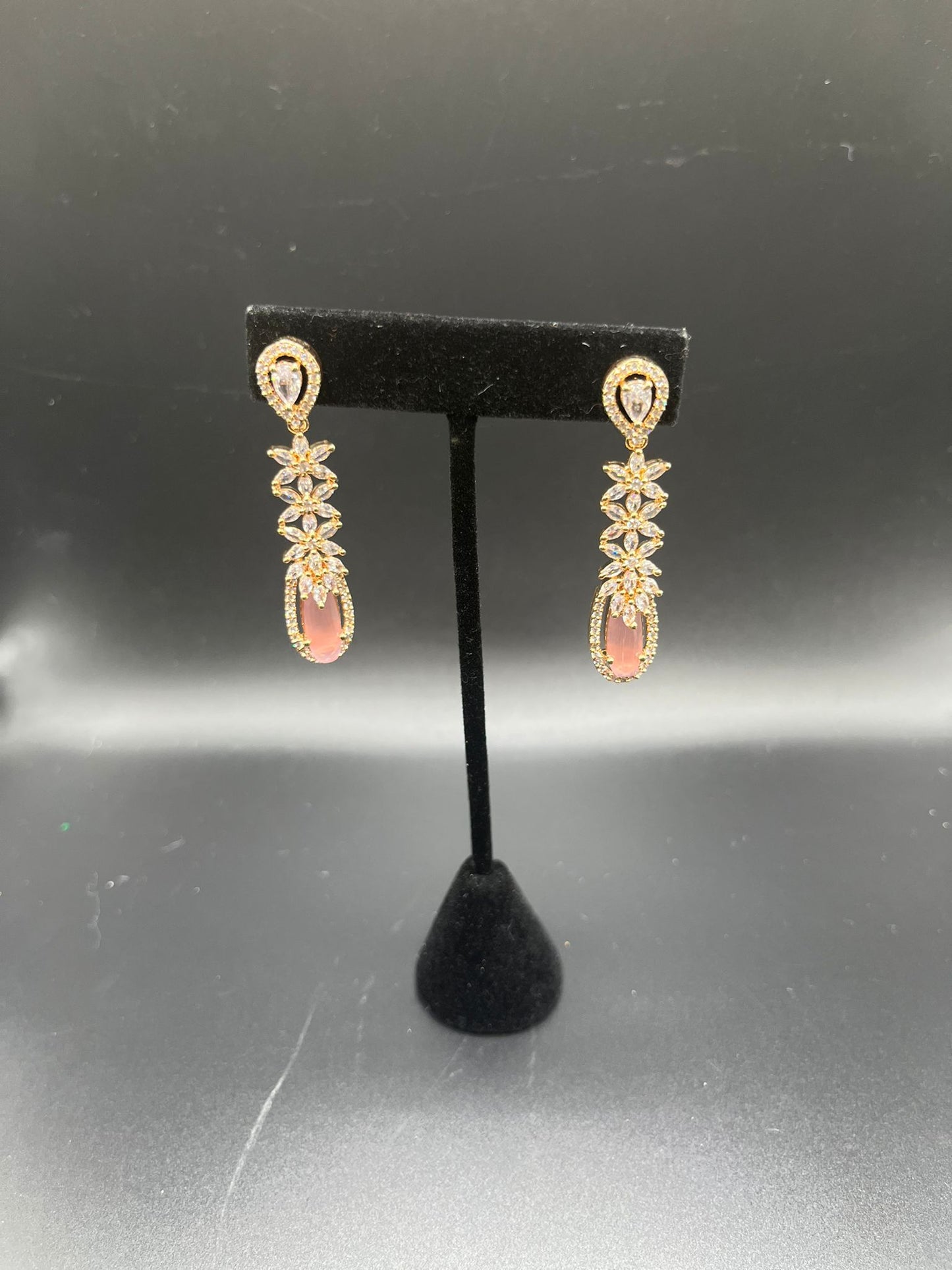 Gemstone cubic zirconia earrings