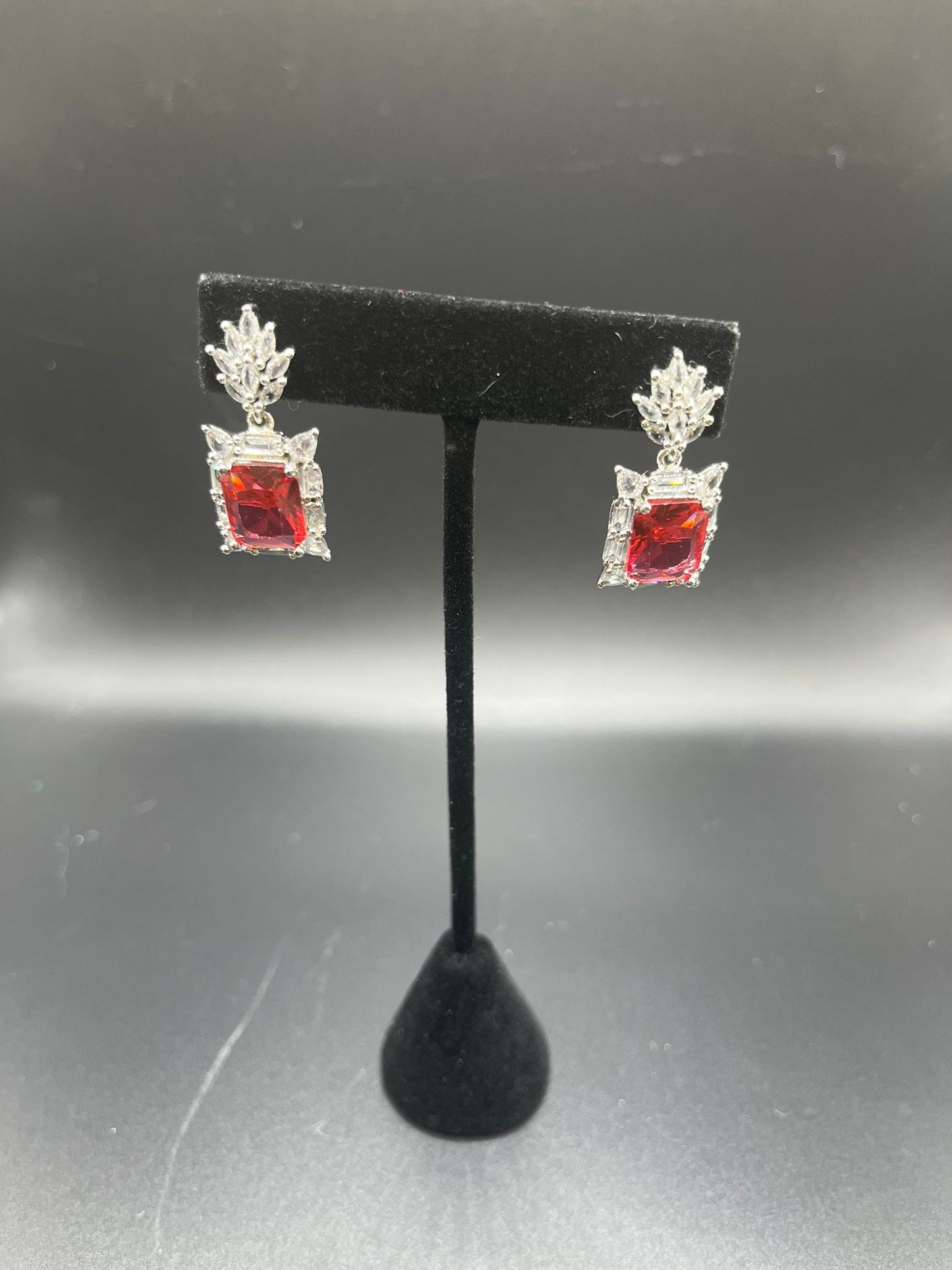 Gemstone earrings with CZ