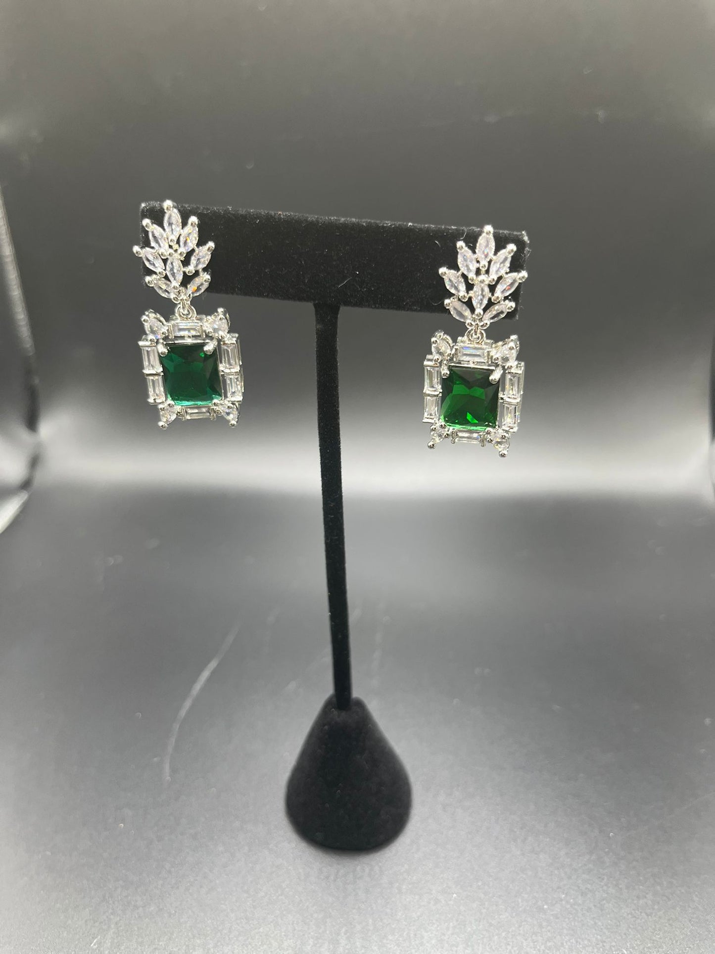 Gemstone earrings with CZ