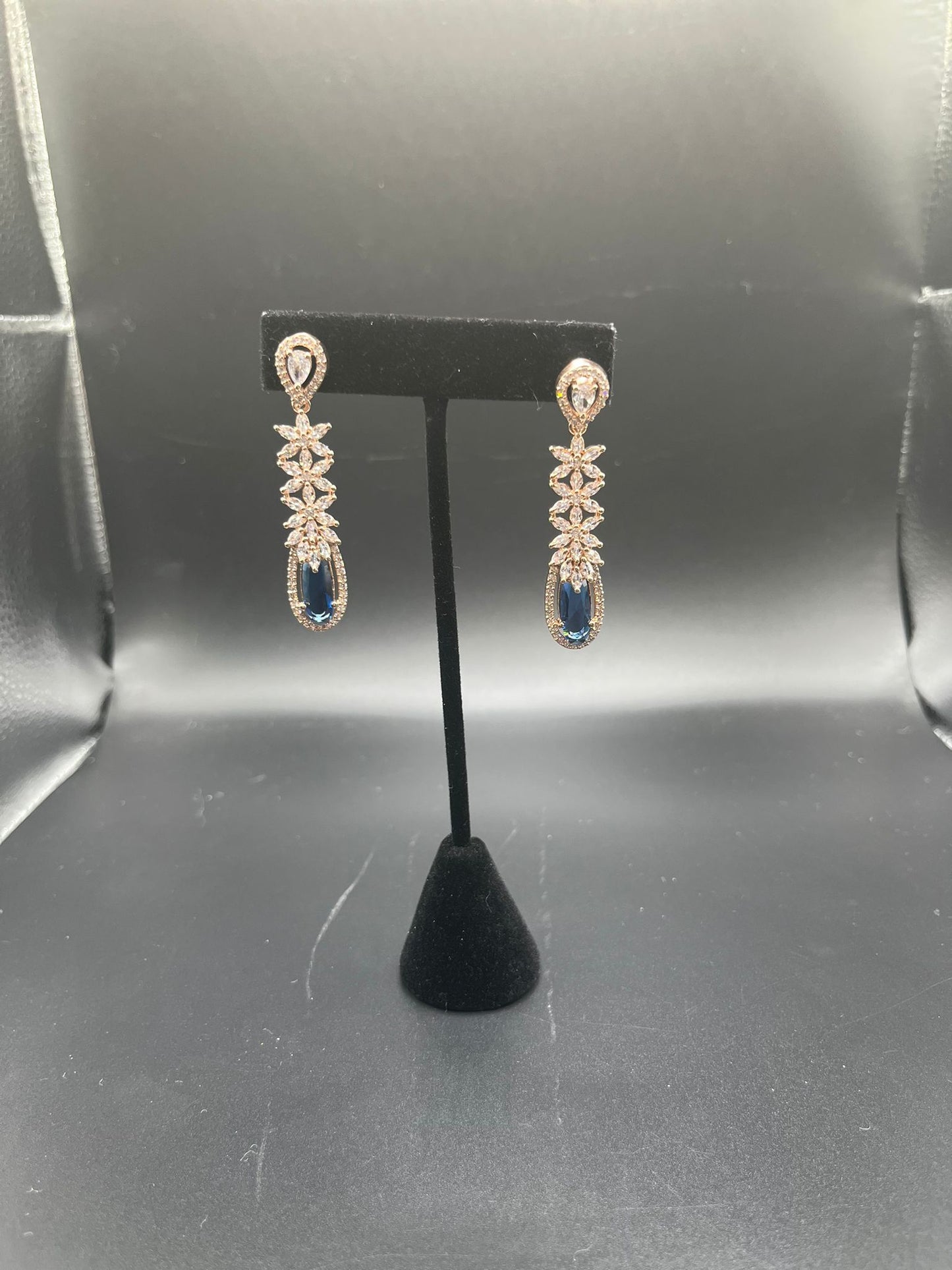 Gemstone cubic zirconia earrings